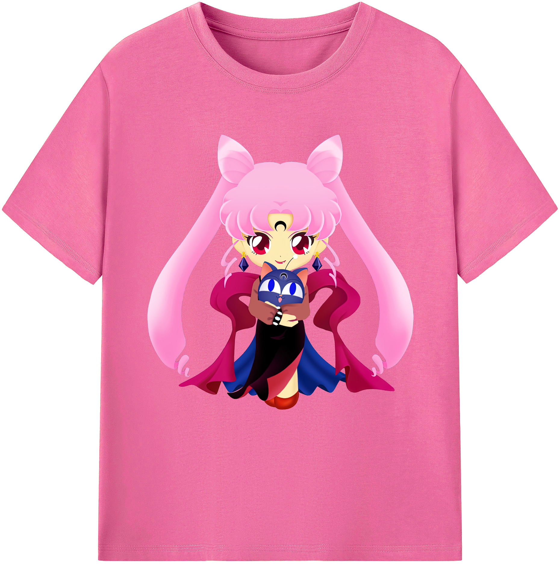 （画像用） 美少女戦士セーラームーン ちびうさ Sailor Moon Chibiusa Tsukino Usagi Small Lady Serenity レディースカジュアルプリントTシャツ（綿100％）